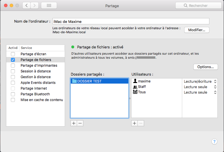 Partage de fichiers en réseau