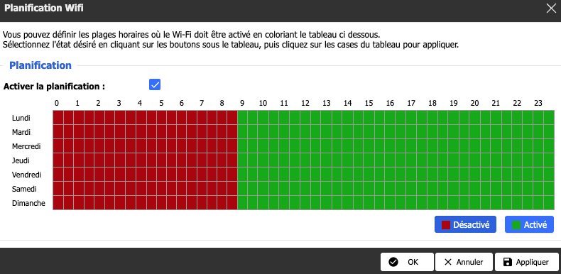 planifier le wifi la nuit