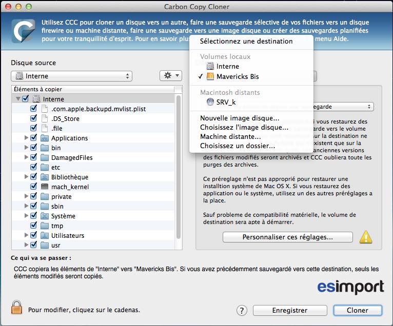 cloner Mac OS mavericks
