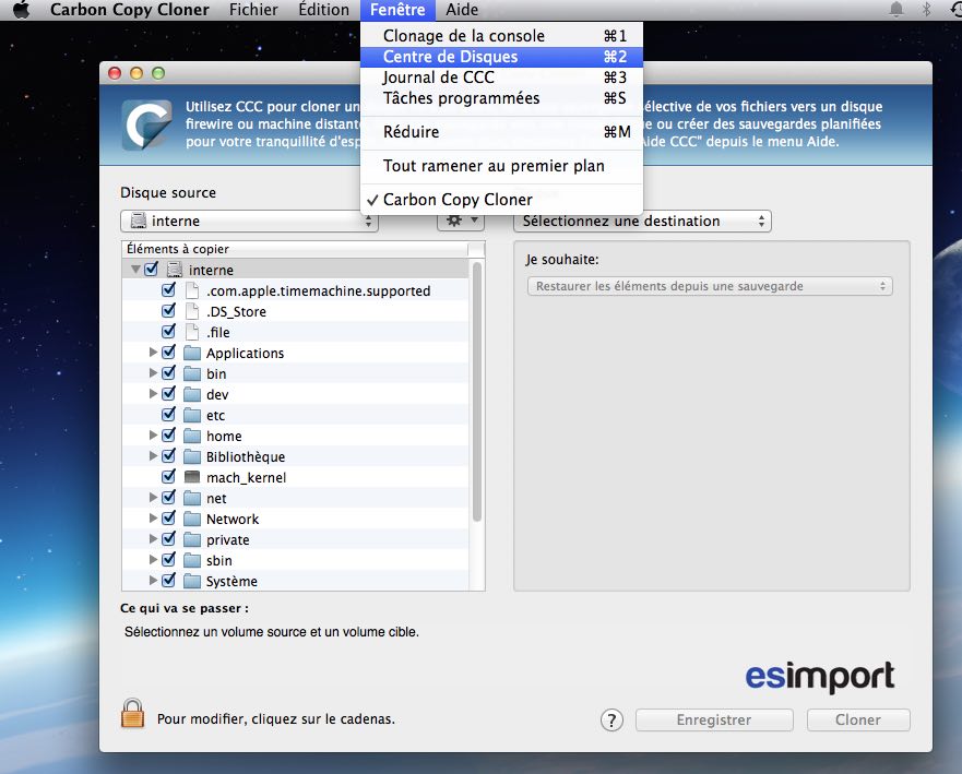 cloner Mac OS mavericks
